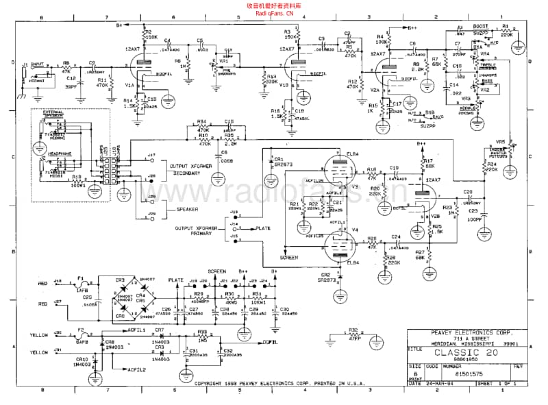 Peavey_classic20 电路图 维修原理图.pdf_第1页