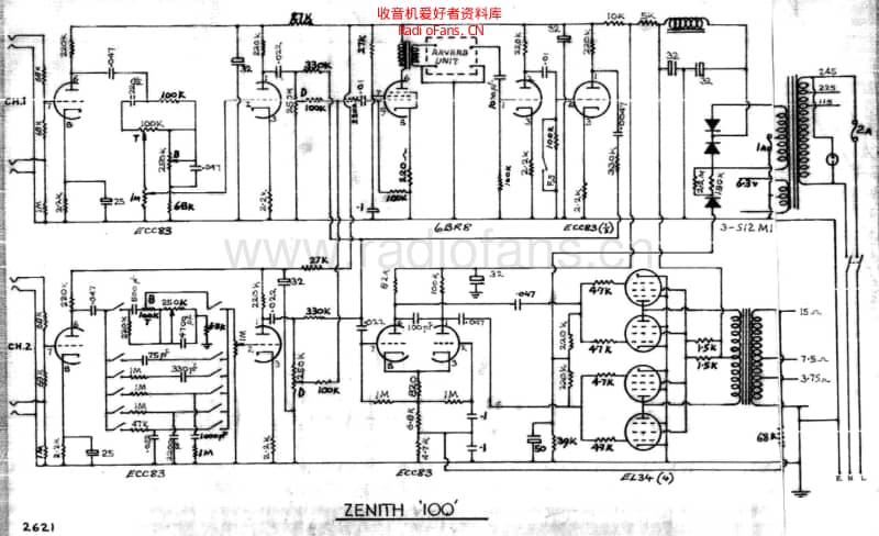 Selmer_zenith_100w 电路图 维修原理图.pdf_第1页