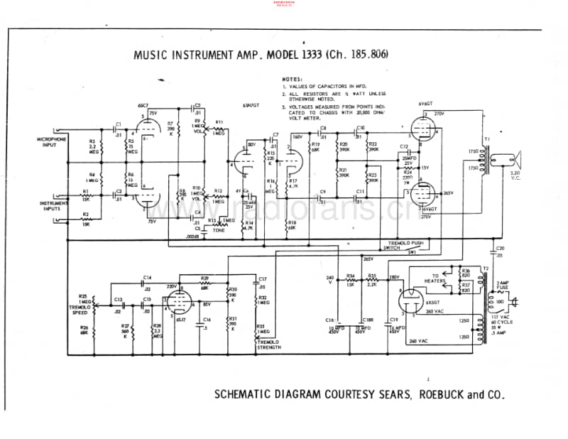 Silvertone_1333 电路图 维修原理图.pdf_第1页