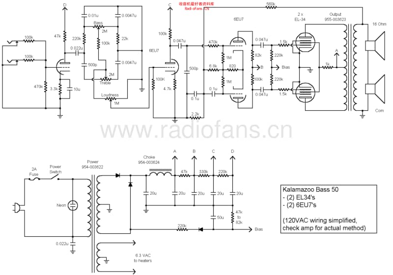 Kalamazoo_bass50 电路图 维修原理图.pdf_第1页