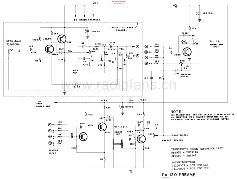 Peavey_pa120_preamp 电路图 维修原理图.pdf_第1页