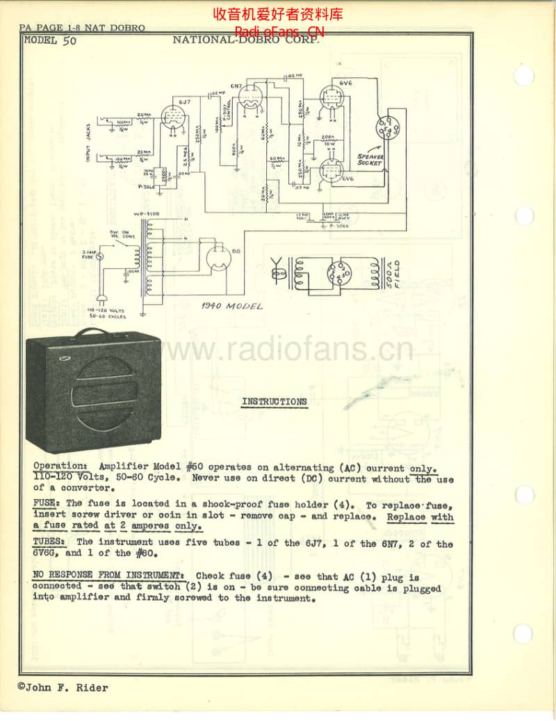 Valco_national_dobro_50 电路图 维修原理图.pdf_第1页