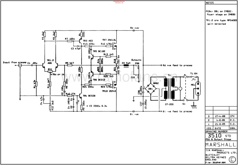 Marshall_bass_100w_3510 电路图 维修原理图.pdf_第2页