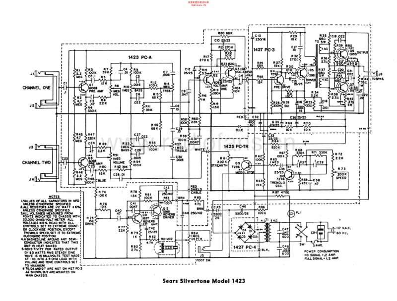 Silvertone_1423 电路图 维修原理图.pdf_第1页