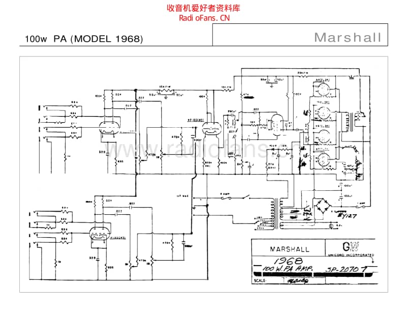 Marshall_100w_200w_pa_1968 电路图 维修原理图.pdf_第1页