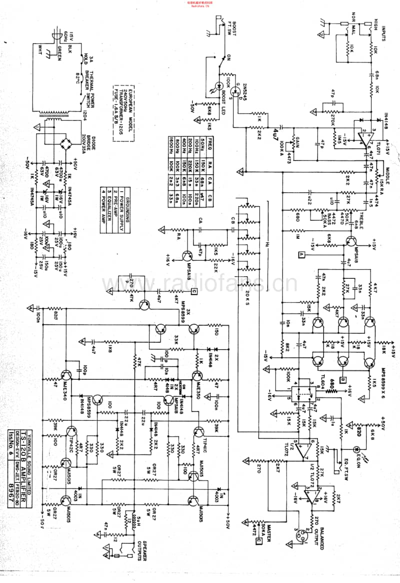 Traynor_bass_ts120b_iss6 电路图 维修原理图.pdf_第1页