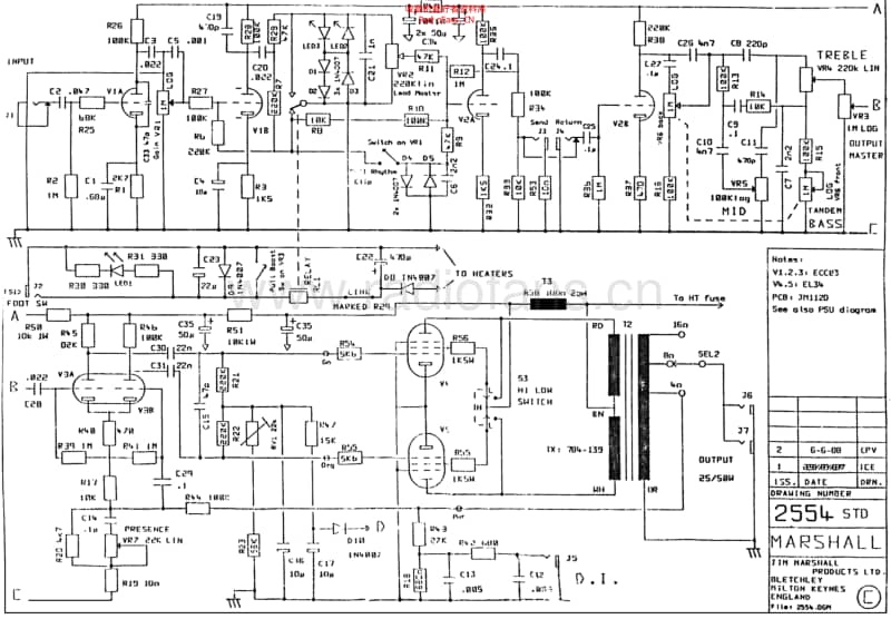 Marshall_25aniv_silverjubilee_25_50w_2554 电路图 维修原理图.pdf_第1页