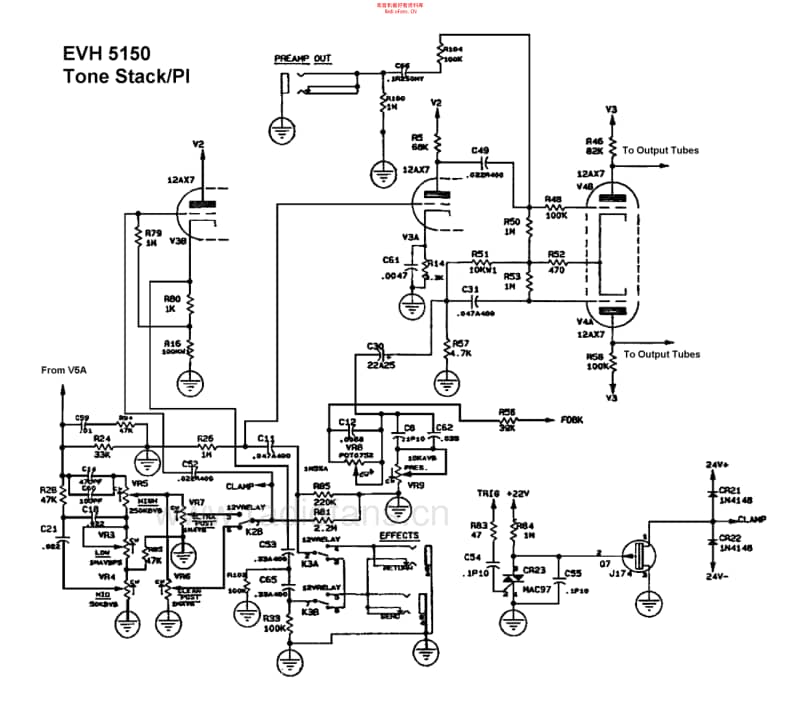 Peavey_evh5150 电路图 维修原理图.pdf_第3页