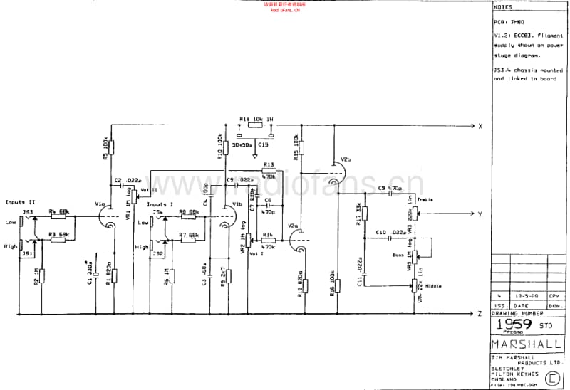 Marshall_jcm800_superlead_100w_1959 电路图 维修原理图.pdf_第1页