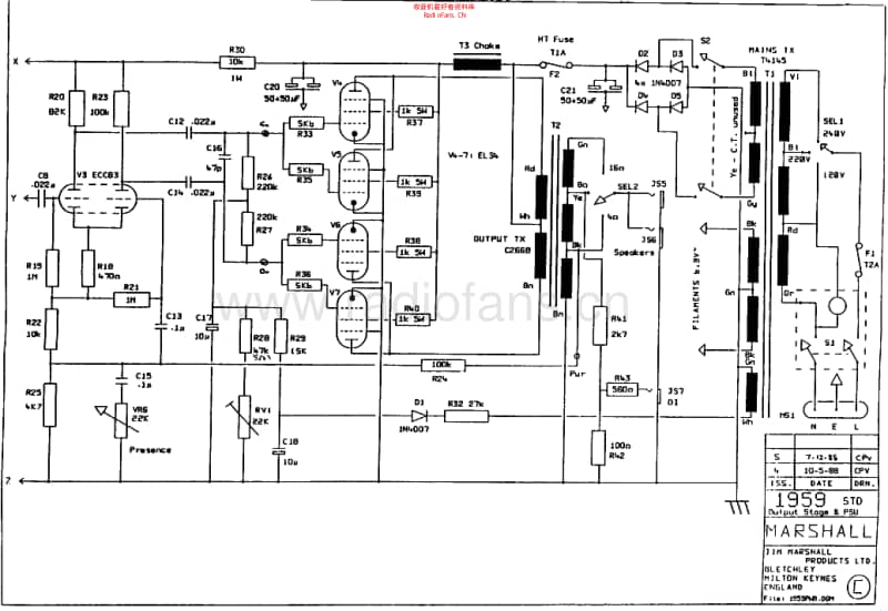 Marshall_jcm800_superlead_100w_1959 电路图 维修原理图.pdf_第2页