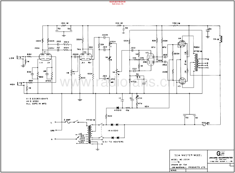 Marshall_jmp_mastervol_50w_2204u 电路图 维修原理图.pdf_第1页