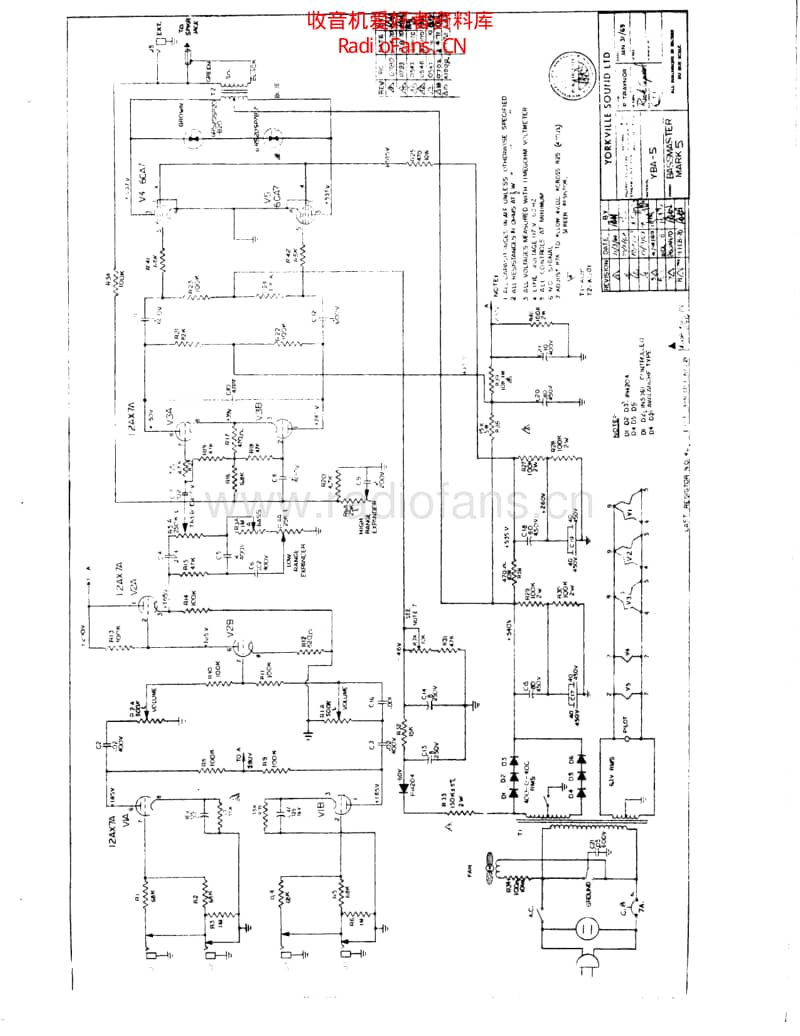 Traynor_bassmaster_yba5 电路图 维修原理图.pdf_第1页