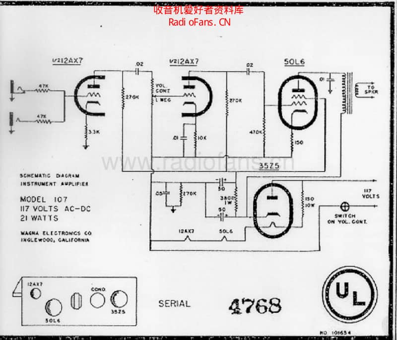 Magnatone_107 电路图 维修原理图.pdf_第1页