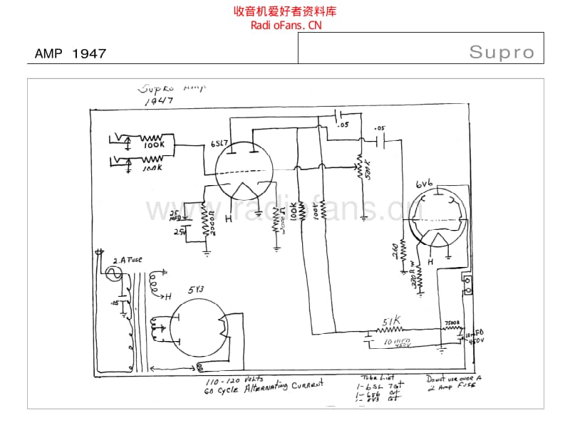 Supro_amp_1947 电路图 维修原理图.pdf_第1页