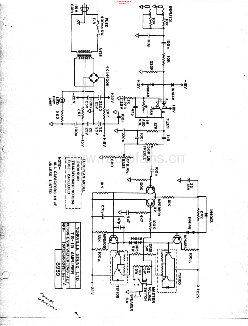 Traynor_guitaramp_ts15_iss6 电路图 维修原理图.pdf_第1页