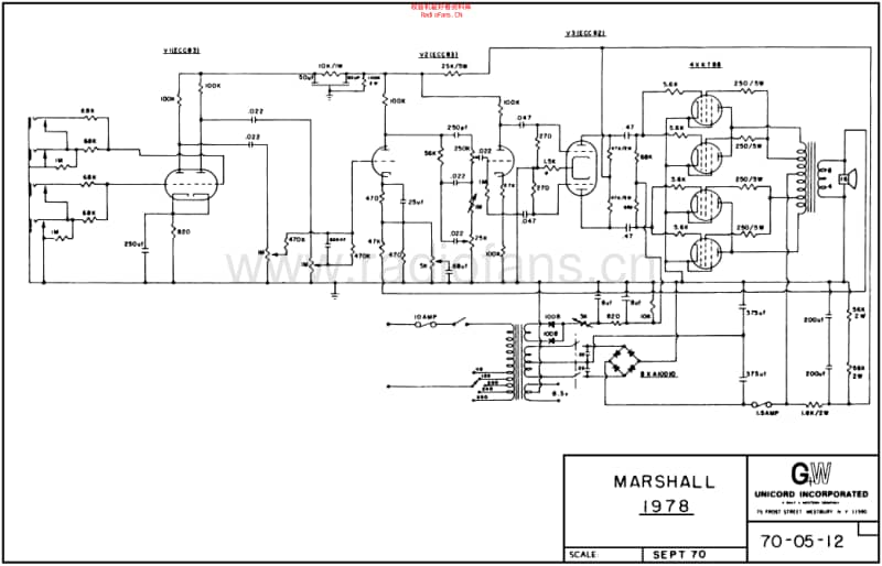 Marshall_major_1978u_bass_200w 电路图 维修原理图.pdf_第1页