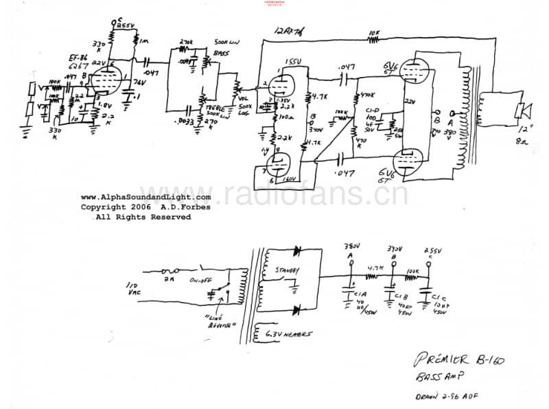 Premier_b160_bassamp 电路图 维修原理图.pdf_第1页