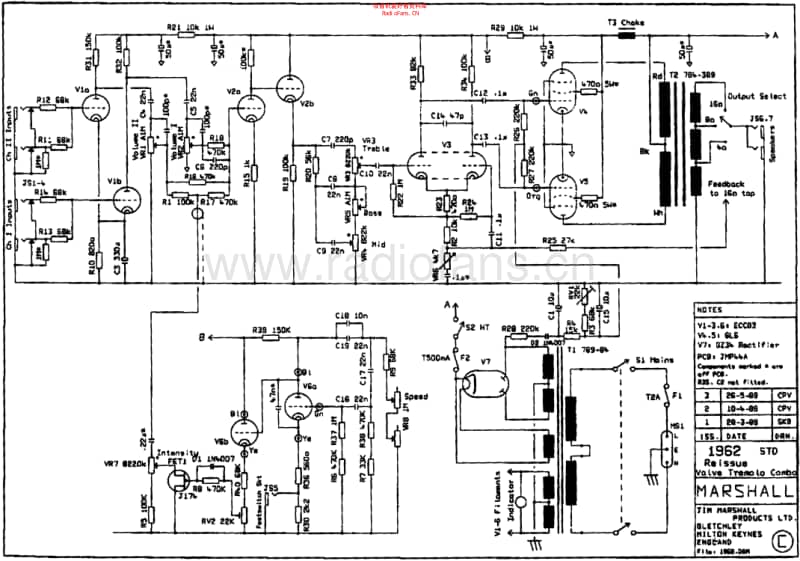 Marshall_bluesbreaker_reissue_45w_1962 电路图 维修原理图.pdf_第1页