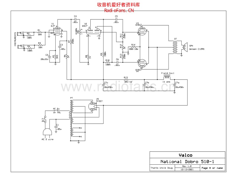 Valco_National_Dobro_510-1 电路图 维修原理图.pdf_第1页