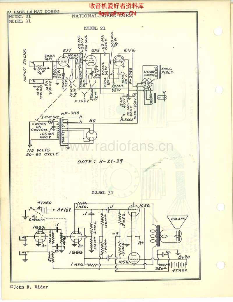 Valco_national_dobro_21_31 电路图 维修原理图.pdf_第1页