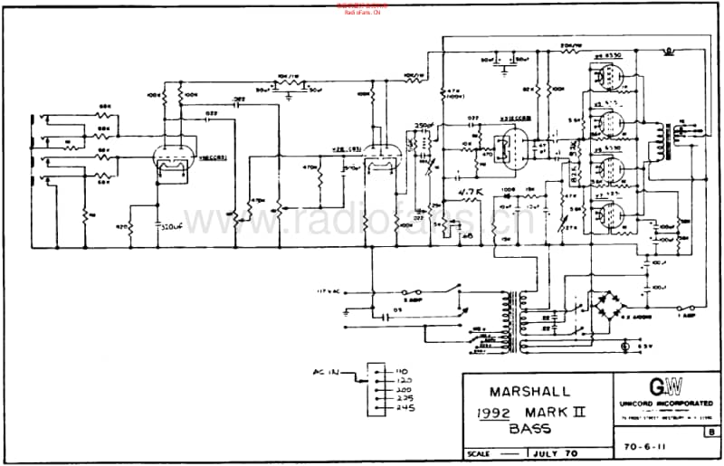 Marshall_jmp_super_bass_100w_1992 电路图 维修原理图.pdf_第2页