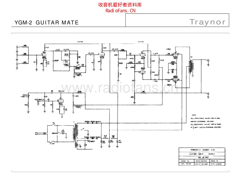 Traynor_ygm_2_guitar_mate 电路图 维修原理图.pdf_第1页