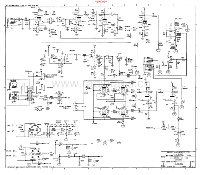 Peavey_classic30 电路图 维修原理图.pdf_第1页