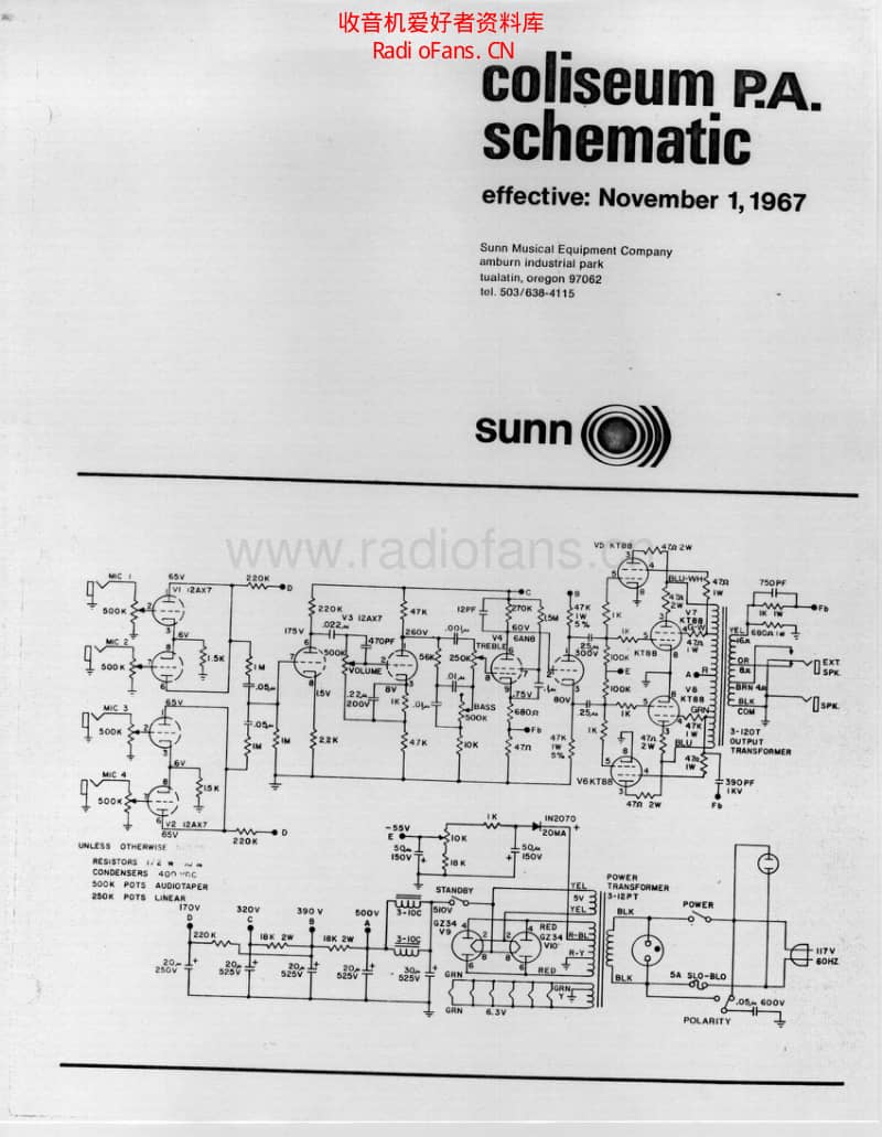 Sunn_coliseum_pa 电路图 维修原理图.pdf_第1页