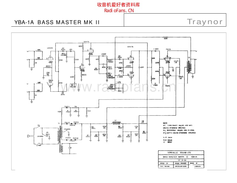 Traynor_yba_1a_bass_master_mk_ii 电路图 维修原理图.pdf_第1页