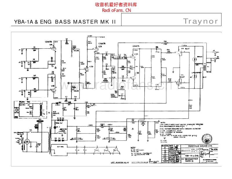 Traynor_yba_1a_bass_master_mk_ii 电路图 维修原理图.pdf_第2页