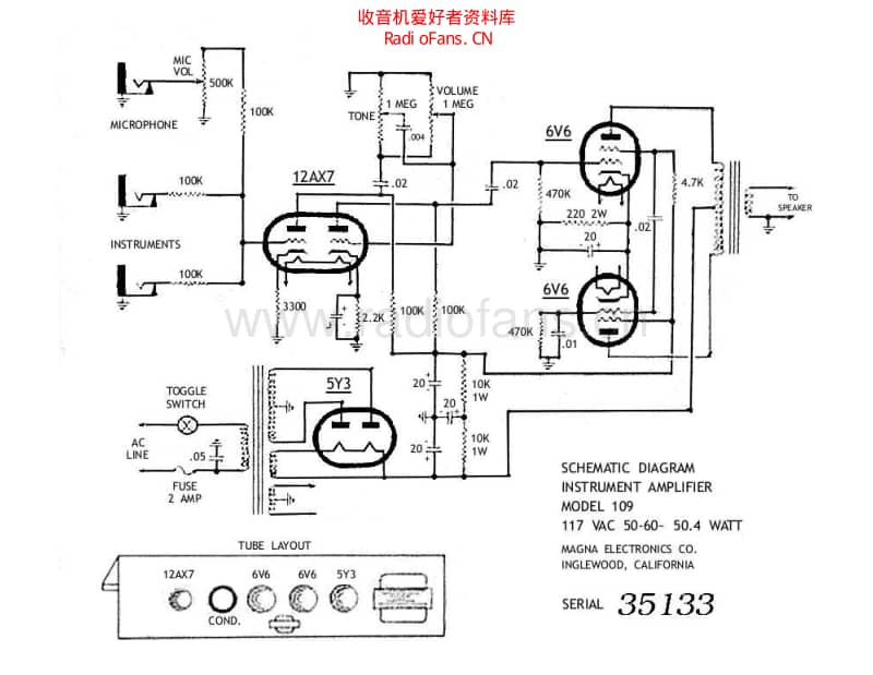 Magnatone_109_melodier 电路图 维修原理图.pdf_第1页