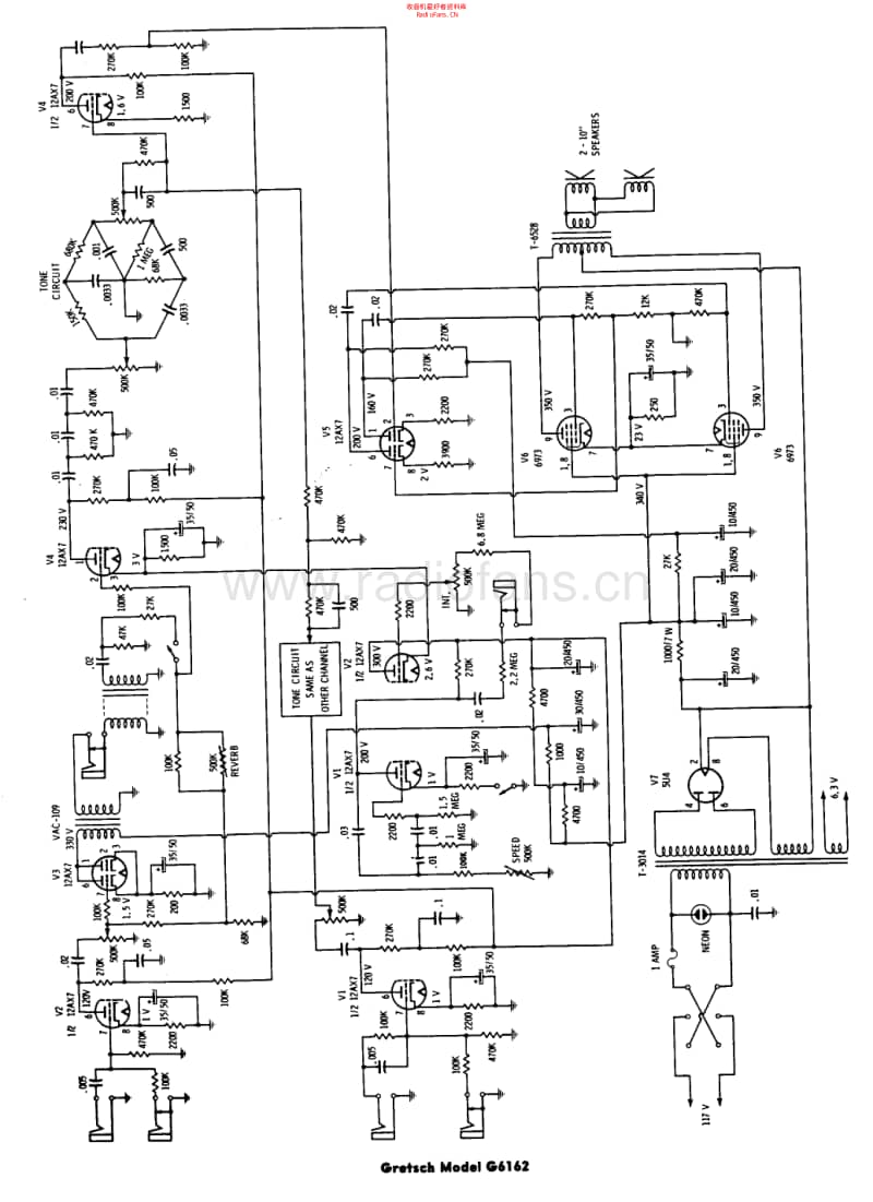 Valco_gretsch6162 电路图 维修原理图.pdf_第1页