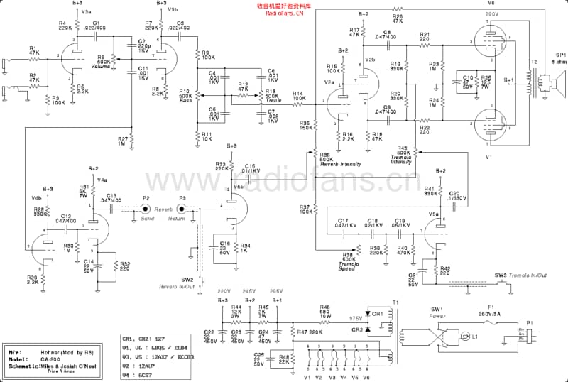 Hohner_ca200 电路图 维修原理图.pdf_第1页