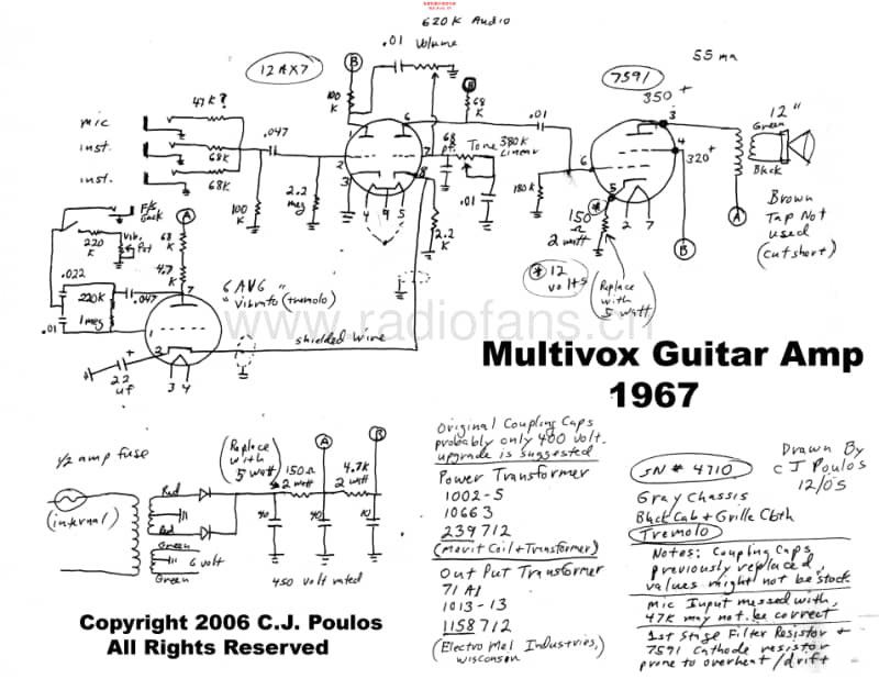 Multivox_guitaramp_1967_sch 电路图 维修原理图.pdf_第1页