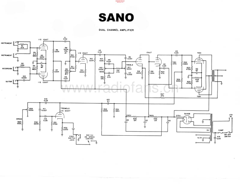 Sano_dualchannel_1959 电路图 维修原理图.pdf_第1页