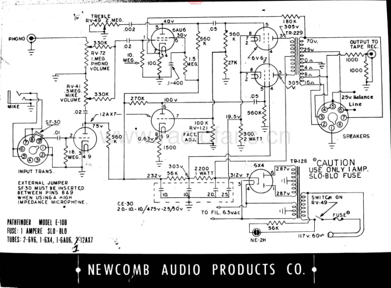 Newcomb_Pathfinder_E-10B 电路图 维修原理图.pdf_第1页