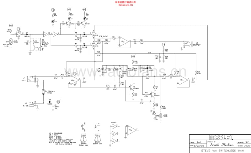 Morley_switchless_wah_vai 电路图 维修原理图.pdf_第1页