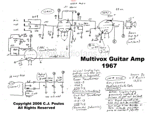 Multivox_guitaramp_1967 电路图 维修原理图.pdf